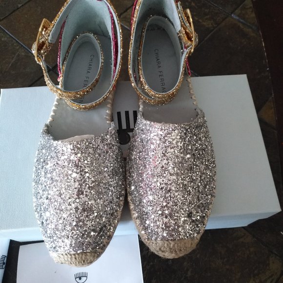 Chiara Ferragni Leather Espadrilles Sandals Sz 9US - Picture 3 of 6